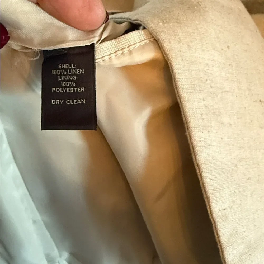 Tasso Elba Men’s Large 42-44 NEW 100% cream Linen blazer